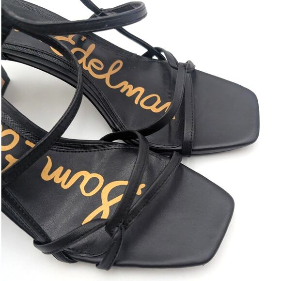 Sam Edelman Emmie Strappy Heel Sandals Women's Soft Black Size US8M EU39 - Picture 11 of 12